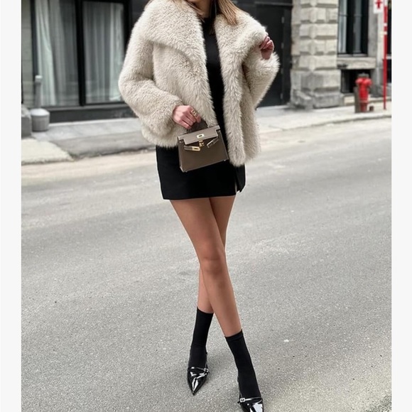 Faux Fur Coat women blazer jacket - Picture 5 of 5